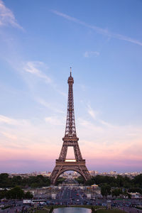 Tower of building against sky during sunset