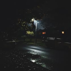 View of road at night