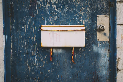 Close-up of old wooden door