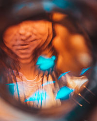 Close-up of light painting on glass