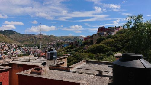 View of townscape against sky