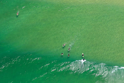 High angle view of swimming pool in sea