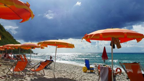 Scenic view of beach against sky