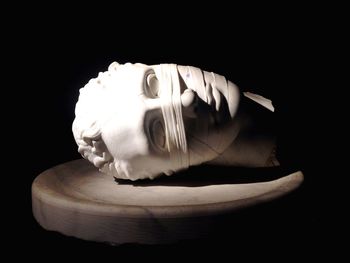 Close-up of object over black background