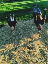 Boy playing in park
