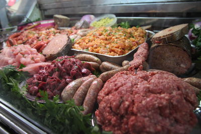 Close-up of food for sale in market