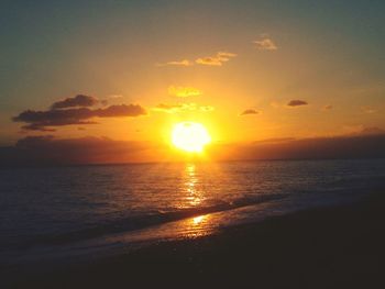 Scenic view of sea at sunset