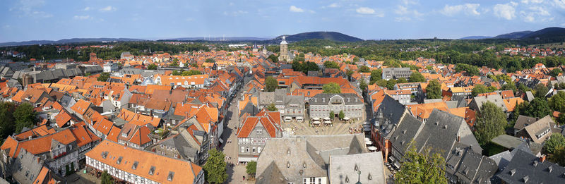 High angle view of townscape