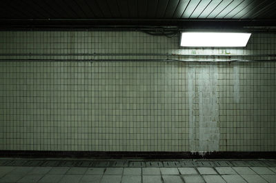 Interior of illuminated subway