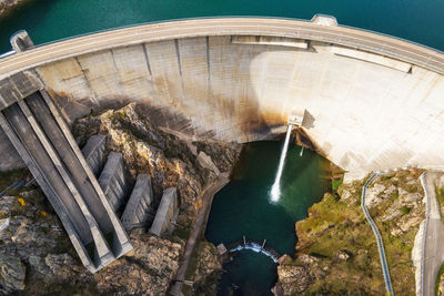 High angle view of dam