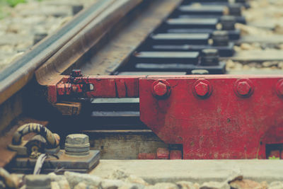 Close-up of railroad track