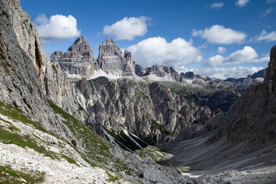 Tre cime di lavaredo dolomite from cadini di misurina, trentino, italy