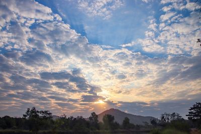 Scenic view of landscape against sky during sunset