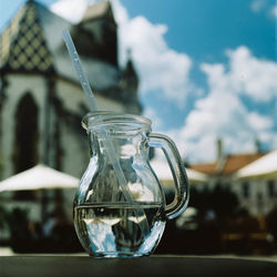 Close-up of drink in glass on table