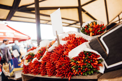 Fruits for sale at market stall