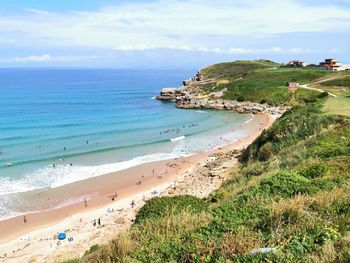 Playa de los locos from above on a sunny day. 