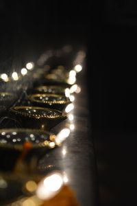 Defocused image of illuminated christmas lights