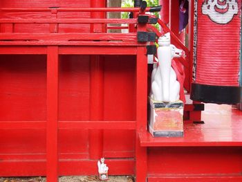 Full frame shot of small building in city. inari shrine in japan.