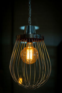 Close-up of illuminated light bulb