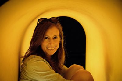 Portrait of smiling young woman