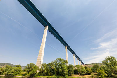 Low angle view of bridge against sky