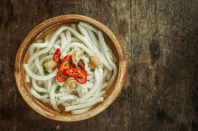 Close-up high angle view of soup