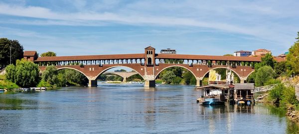 Arch bridge over river