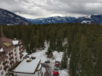 Panoramic view of snowcapped mountains against sky