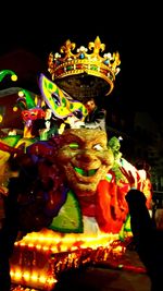 Firework display at night