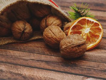 Close-up of fruits on table