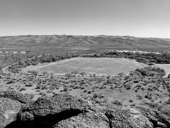 Scenic view of landscape against clear sky