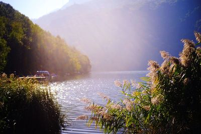 Scenic view of lake against sky