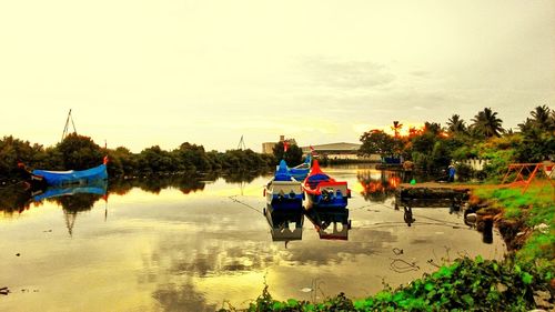 Boats in river