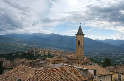 High angle view of townscape against sky