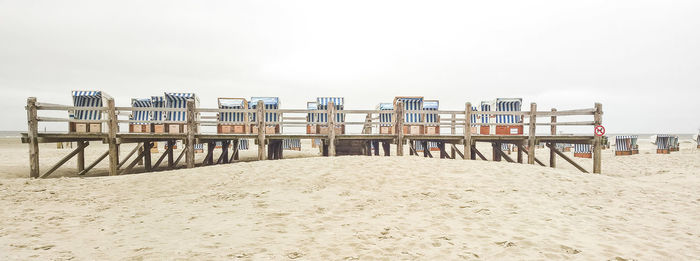 View of pier on beach