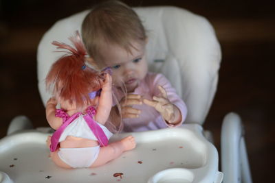 Cute girl playing