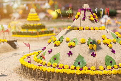 Close-up of multi colored temple