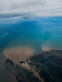 Aerial view of sea against sky