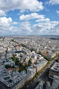 High angle view of cityscape against sky