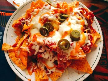 Close-up of food served in plate