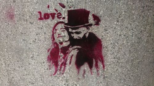 Close-up of painting on wall