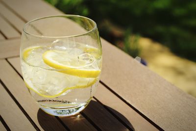 Close-up of drink on table