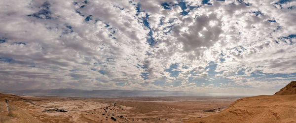 Scenic view of desert against sky