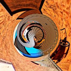 Directly above shot of spiral staircase