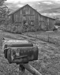 Old ruin on field