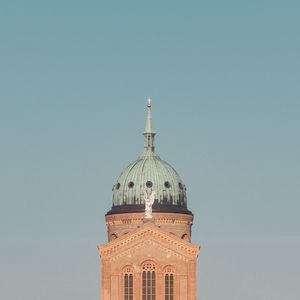 Low angle view of built structure against clear sky