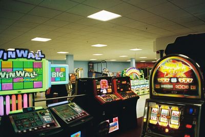 Interior of illuminated store