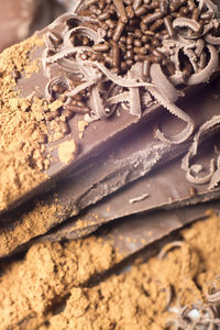 Close-up of chocolate on white background