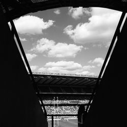 Low angle view of bridge against sky