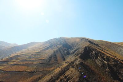 Scenic view of mountains against clear sky